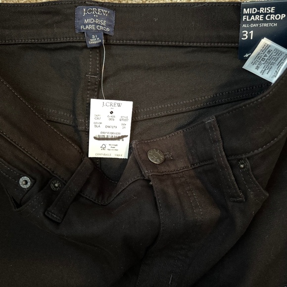 NWT J. Crew Factory Flare crop black jean in all-day stretch SZ 31(US 12) - Picture 6 of 7